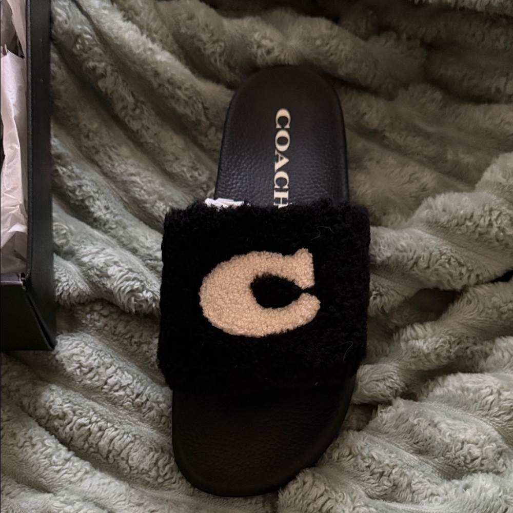 Coach Black and Cream Sandals